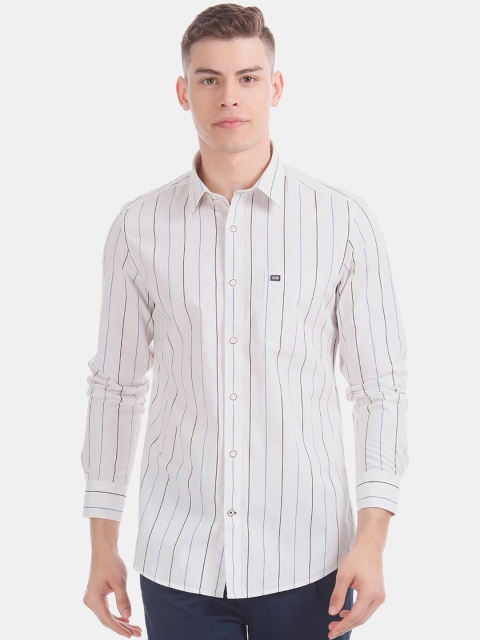 

Arrow Sport Men White & Blue Slim Fit Striped Casual Shirt
