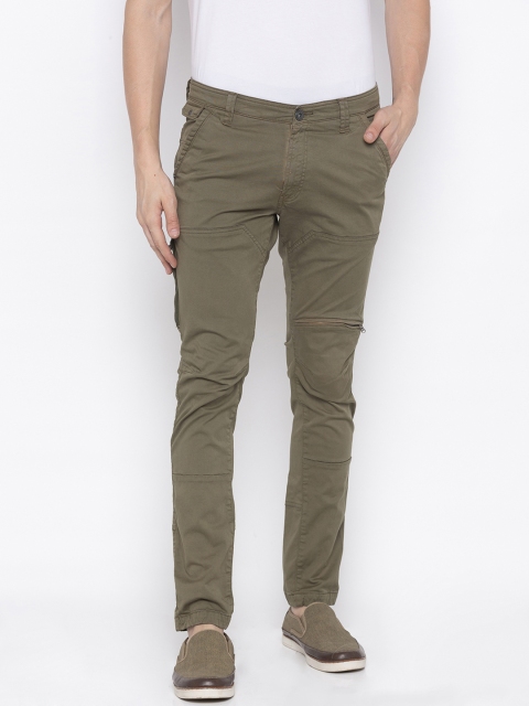 

SPYKAR Men Green Slim Fit Solid Regular Trousers