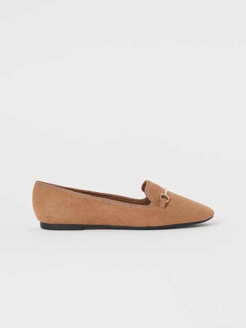 

H&M Women Beige Metal Buckle Ballet Pumps