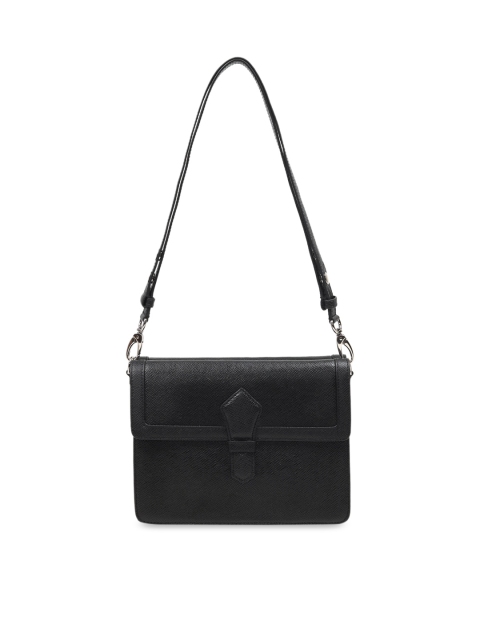 

Da Milano Black Solid Leather Sling Bag