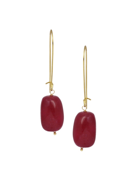 

DUGRISTYLE Red Contemporary Silver Drop Earrings