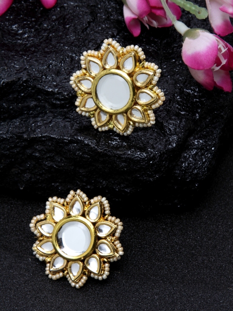

DUGRISTYLE Gold Plated Floral Studs