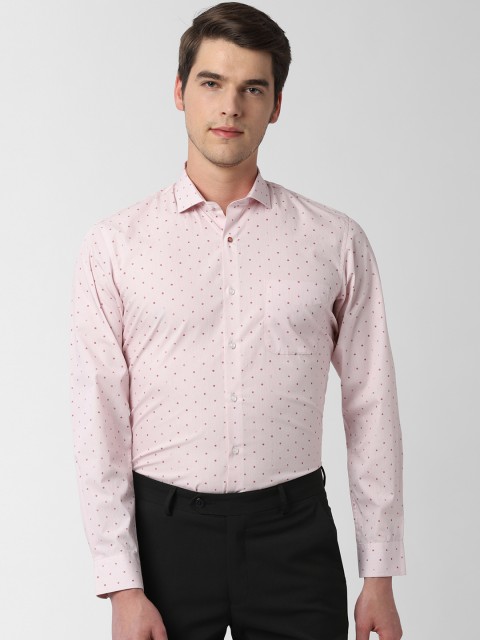 

Peter England Men Pink Regular Fit Printed Formal Shirt
