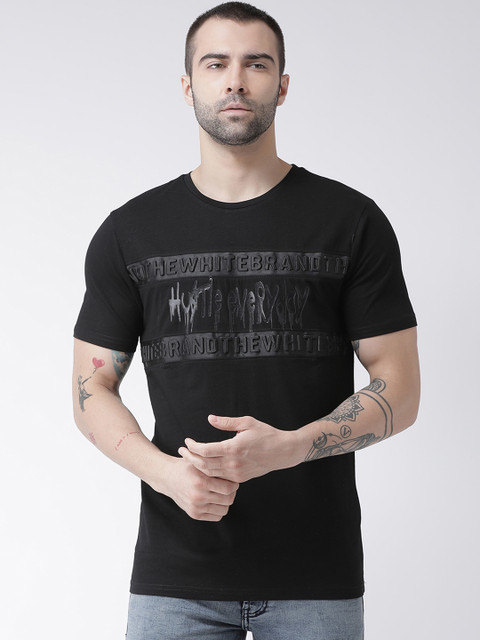 

Rex Straut Jeans Men Black Printed Round Neck T-shirt