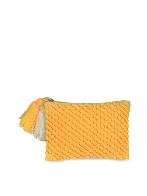 

Diwaah Yellow Self Design Handheld Bag
