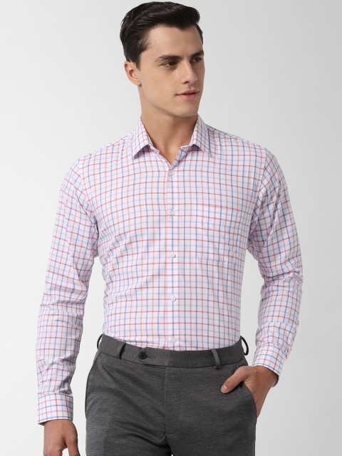 

Peter England Men White Regular Fit Checked Formal Shirt