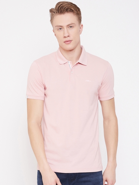 

Octave Men Pink Solid Polo Collar T-shirt