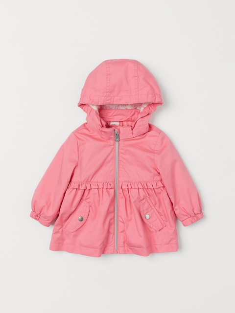 

H&M Boys Pink Solid Cotton Parka