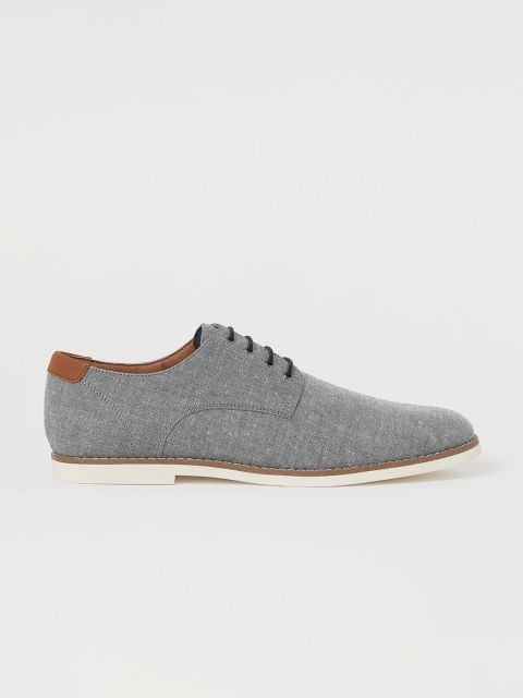 

H&M Men Grey Derby Shoes, Brown