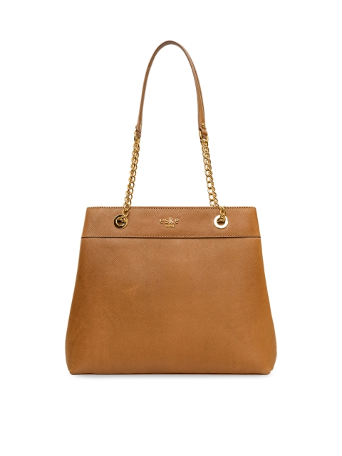 

Eske Tan Brown Solid Leather Shoulder Bag