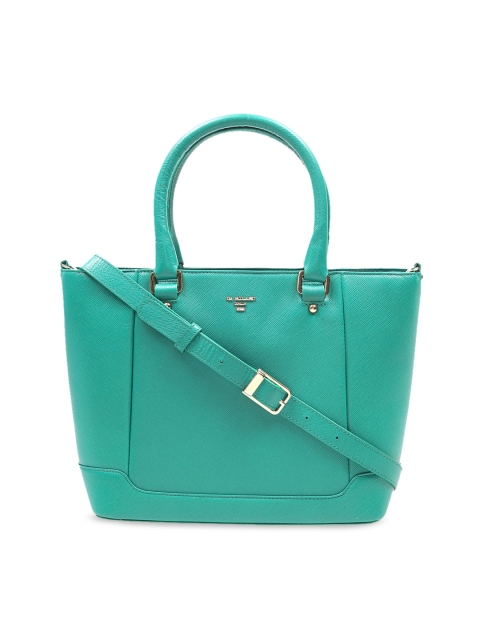 

Da Milano Sea Green Textured Leather Handheld Bag