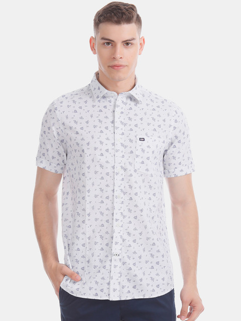 

Arrow Sport Men White & Blue Slim Fit Printed Casual Shirt