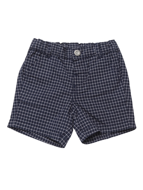 

Chicco Boys Navy Blue & White Checked Regular Shorts