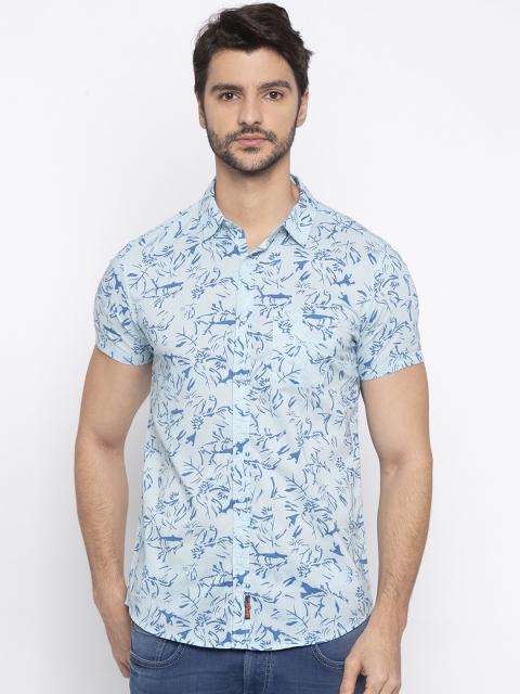 

SPYKAR Men Blue Slim Fit Printed Casual Shirt