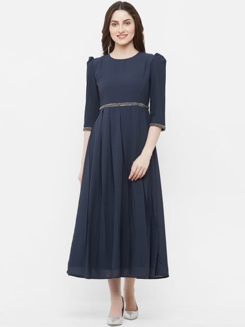 

INDE by MISH Women Navy Blue Solid Maxi Dress