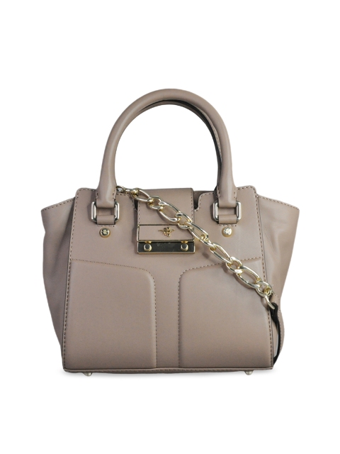 

ILEX Beige Solid Leather Handheld Bag