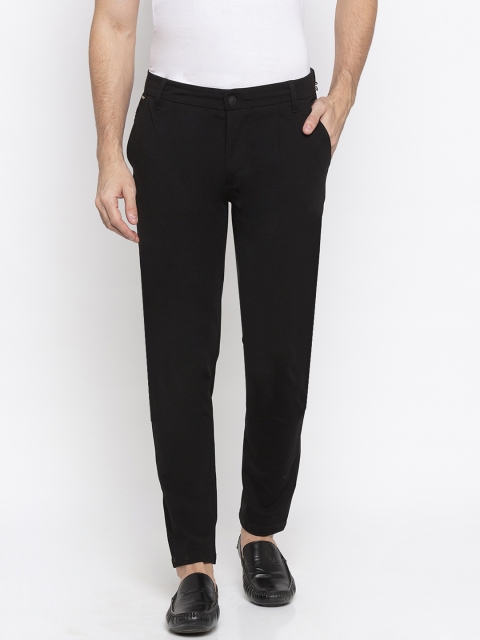

SPYKAR Men Black Original Tapered Fit Solid Regular Trousers
