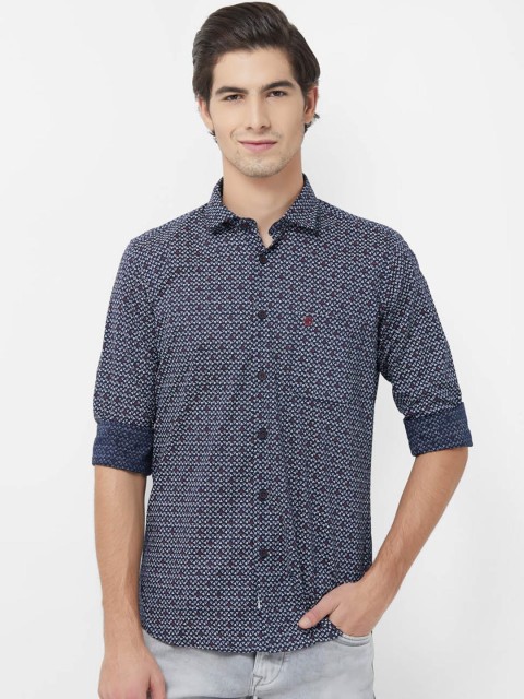 

Integriti Men Navy Blue & White Slim Fit Printed Casual Shirt