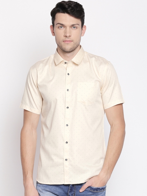 

L.A. SEVEN Men Beige Slim Fit Printed Casual Shirt