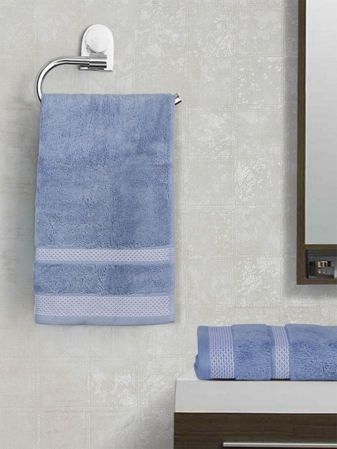 

SPACES Blue Solid Hygro Forever 600 GSM Set of 2 Hand Towels