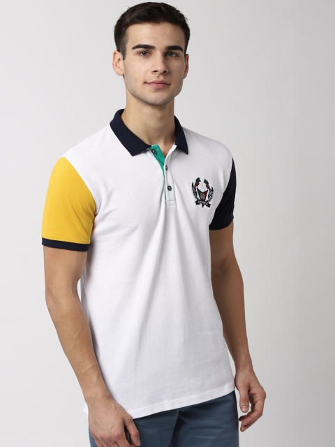 

Peter England Casuals Men White & Black Solid Polo Collar T-shirt