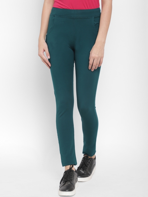 

Floret Women Teal Green Solid Slim-Fit Track Pants