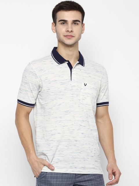 

Allen Solly Men Cream-Coloured Printed Polo Collar T-shirt