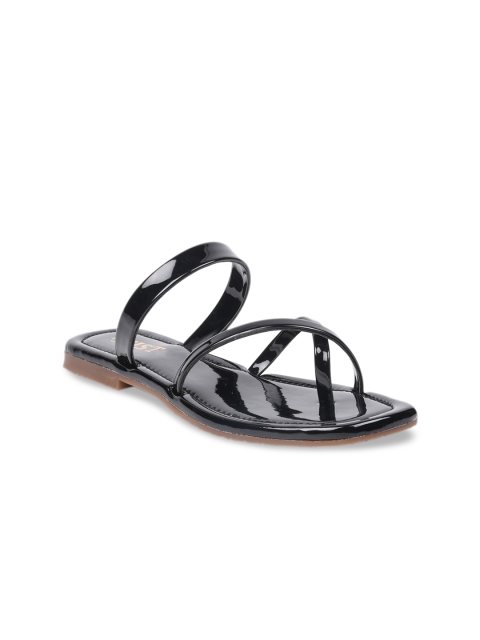 

GNIST Women Black Solid Open Toe Flats