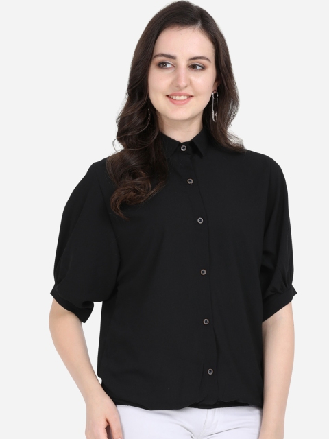 

Yuvraah Women Black Regular Fit Solid Casual Shirt