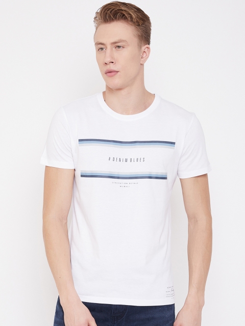 

Octave Men White Solid Round Neck T-shirt