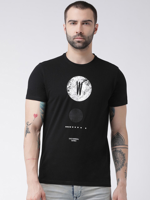 

Rex Straut Jeans Men Black Printed Round Neck T-shirt