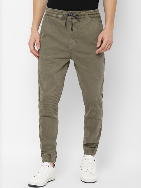 

SKULT by Shahid Kapoor Men Olive Green Regular Fit Mid-Rise Clean Look Stretchable Jeans