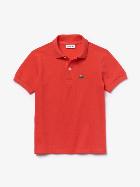 

Lacoste Boys Red Solid Polo