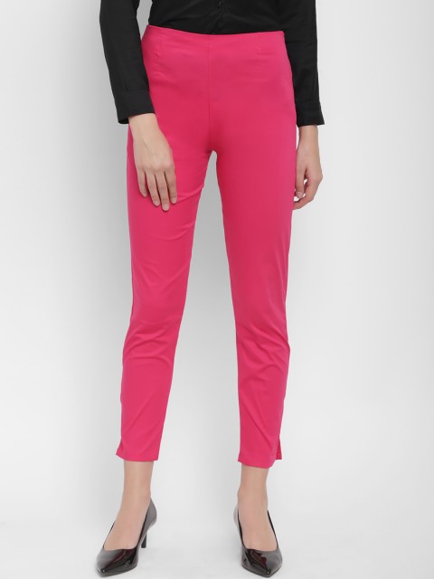 

Floret Women Magenta Slim Fit Solid Peg Trousers