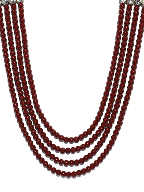 

DEVOILER Men Maroon Layered Necklace