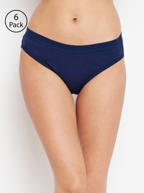 

Bodycare Women Pack Of 6 Blue Solid Period Briefs 52D-6PCS