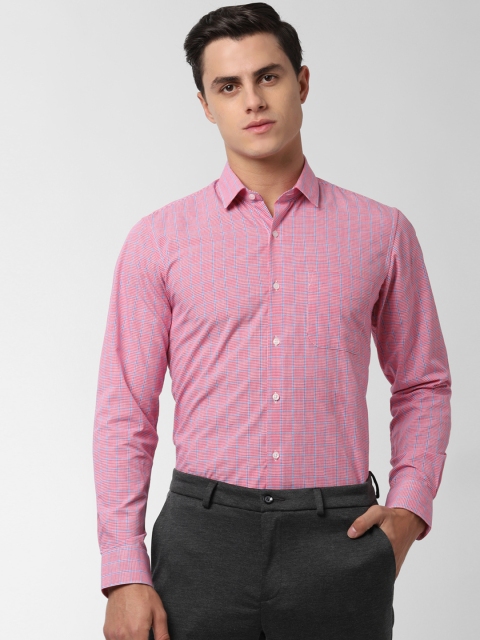 

Peter England Men Red & White Slim Fit Checked Formal Shirt