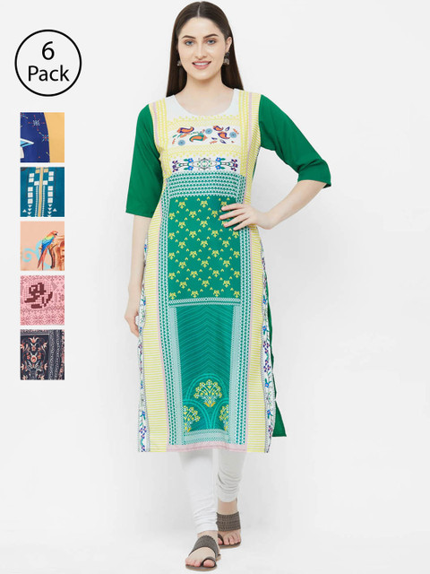 

7Threads Women Multicoloured Printed Straight Kurta, Multi