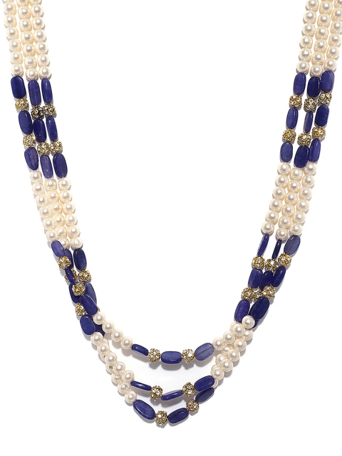 

DEVOILER Men Gold-Toned & Blue Layered Necklace