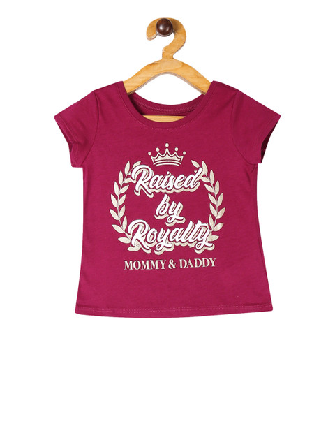 

The Childrens Place Girls Pink Printed Round Neck T-shirt