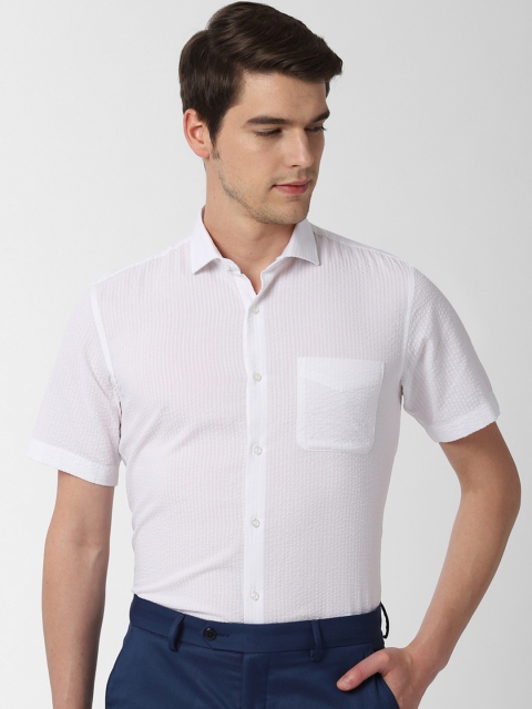 

Peter England Men White Regular Fit Self Design Formal Shirt