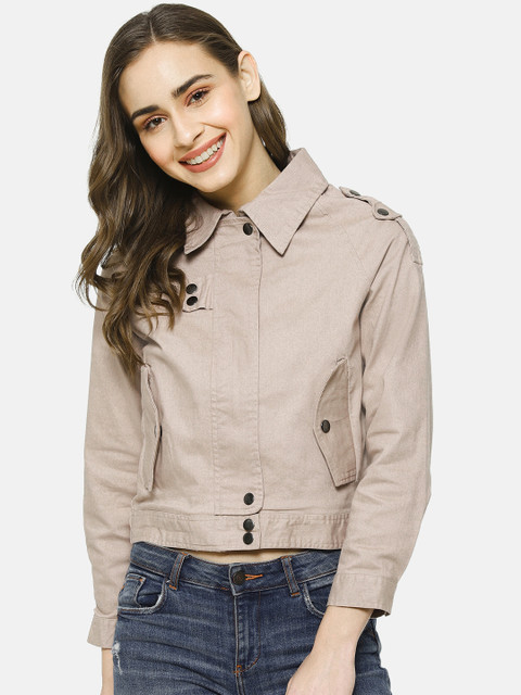 

Campus Sutra Women Beige Solid Tailored Jacket