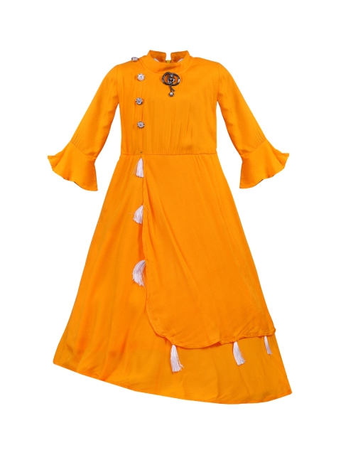 

Wish Karo Girls Yellow Solid A-Line Dress