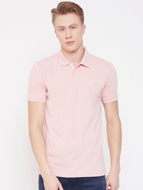 

Octave Men Pink Solid Polo Collar T-shirt