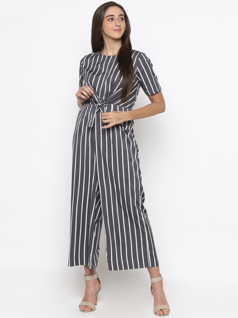 

Globus Women Grey & White Striped Basic Jumpsuit