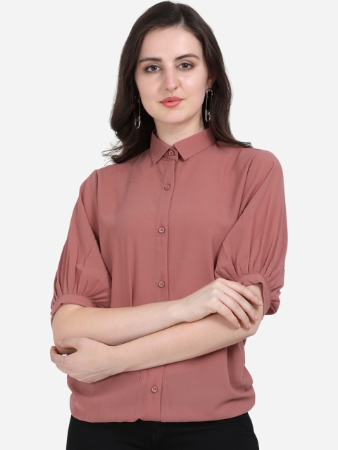 

Yuvraah Women Mauve Regular Fit Solid Casual Shirt