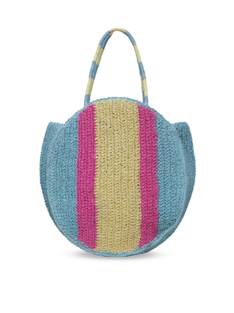 

Diwaah Blue & Pink Self Design Tote Bag