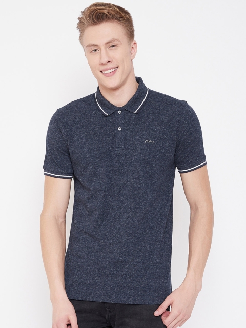 

Octave Men Blue Solid Polo Collar T-shirt