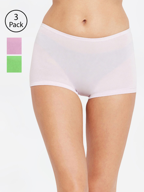 

Bodycare Women Pack of 3 Assorted Solid Boyshorts Briefs 19C-3PCS