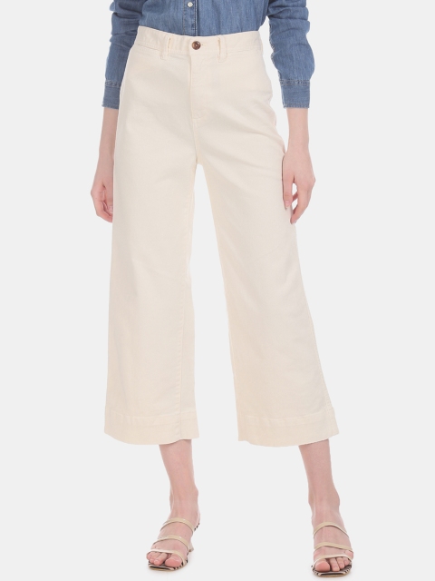 

GAP Women White Regular Fit Solid Culottes